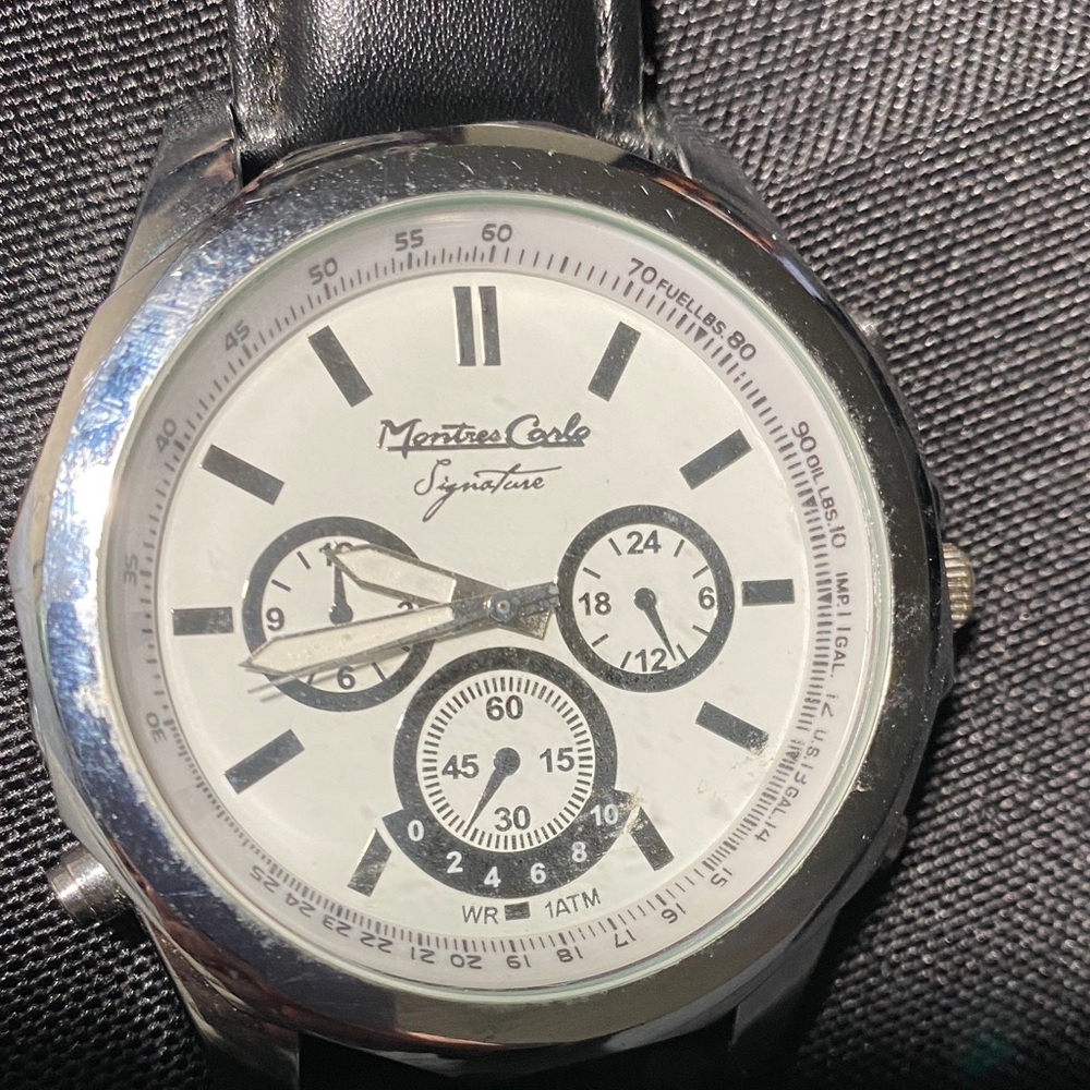 Signature Black and Silver Chronograph Watch